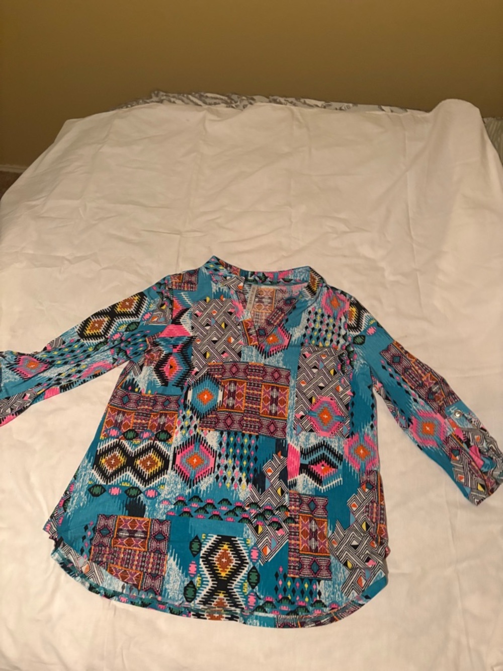 Scarlett Teal Multi-Pattern Girls' Blouse